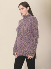 Pull ample décontracté à revers et épaules tombantes pour femme RP0023564